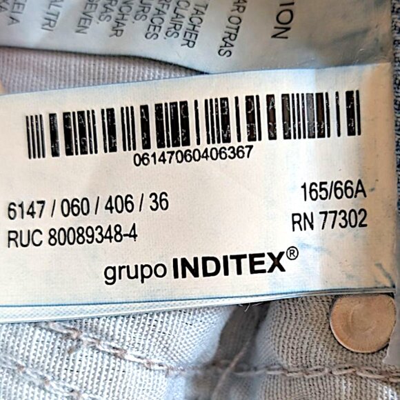 Zara high rise ligh blue extra wide leg palazzo jeans women's US 4 - Picture 11 of 11